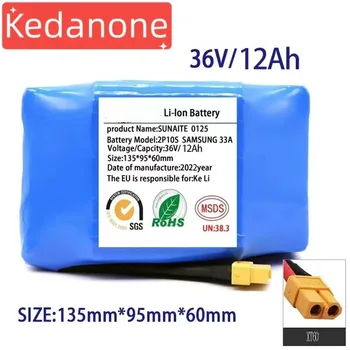 Paquetes de baterías genuinas de 36V, batería recargable de iones de litio de 12000mAh y 8,0ah para patinete eléctrico