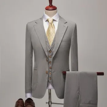 Сшитое на заказ Свадебное платье Жениха, Блейзер, Брюки, деловые Классические брюки SA04-68599