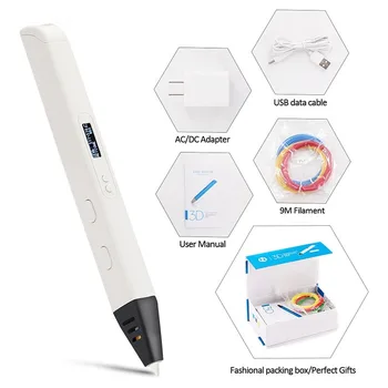 Профессиональный набор 3D-ручек Sango PLA/ABS нити, ручка для 3D-принтера со светодиодным экраном, USB-аксессуары, Рождественский подарок на День рождения для детей