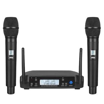 Профессиональная система беспроводных микрофонов Real GLXD с двумя ручными микрофонами 500 МГц UHF 2 гарнитуры Lavalier Karaoke Mic Set