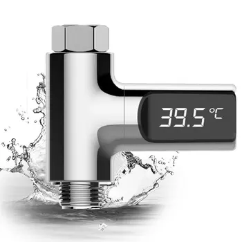 Новый светодиодный дисплей, водяной термометр для душа, Самогенерирующий Электрический Монитор температуры воды, интеллектуальный измеритель энергии, термометр