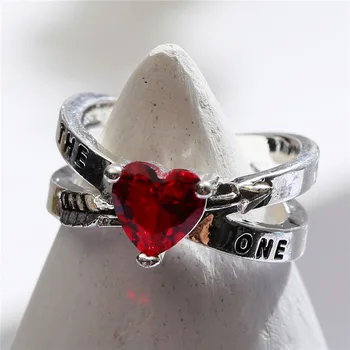 Обручальные кольца FDLK Для женщин, дизайн стрелы Купидона, романтические украшения, кольцо с красным сердцем для влюбленных, лучший подарок на День Святого Валентина
