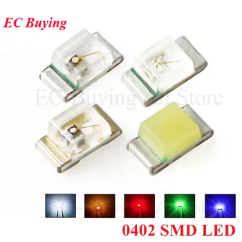 500шт 0402 SMD LED Белый Красный Желтый Изумрудно-зеленый Белый Синий Оранжевый Желто-зеленый Светодиод LED Light Diode Kit Diy
