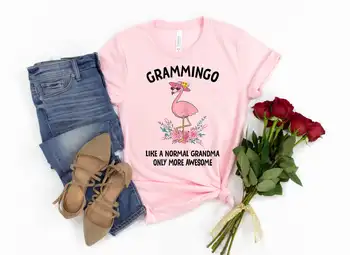 Милая Женская футболка с бабушкой, Забавный Фламинго, Грамминго, Как обычная бабушка, Только более крутые футболки, графическая футболка