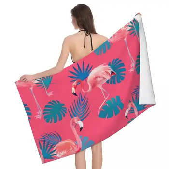 Пляжные Полотенца Flamingo, Полотенца Для бассейна, Пляжные Полотенца Из Микрофибры Без Крупного Песка, Быстросохнущие Легкие Банные Полотенца Для плавания