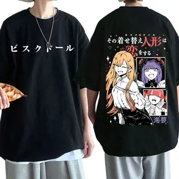 Футболка с аниме My Dress Up Darling, Японская футболка с рисунком Каваи Марин Китагавы, Повседневные хлопковые футболки Оверсайз Harajuku