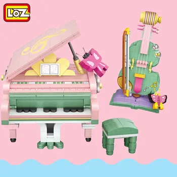 LOZ Friends Мини-кубики Juguetes Bloques Скрипка Пианино Модель 