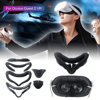 Защитный набор аксессуаров виртуальной реальности 6 в 1 Для Oculus Quest 2, Кронштейн для защиты лица, Защита от пота, Затемнение, Пылезащитная накладка для носа, Крышка для объектива виртуальной реальности