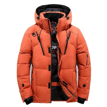 Высококачественная утолщенная теплая зимняя куртка с капюшоном, парка на утолщенном утином пуху, повседневное тонкое пальто с хлопковой подкладкой, сохраняющая тепло одежда