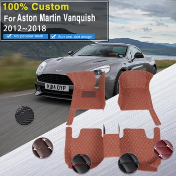 Кожаные Автомобильные Коврики Для Aston Martin Vanquish 2012 ~ 2018 Coupé Anti-dirt Pad Автомобильные Ковры Коврик Mud Tapis Voiture Автомобильные Аксессуары
