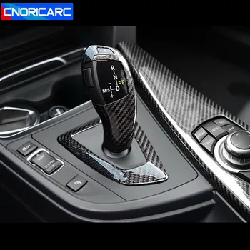 Карбоновое волокно для BMW F20 F30 F32 F22, подлокотник консоли автомобиля, ручка переключения передач, Декоративная крышка, наклейка, отделка, аксессуары для интерьера