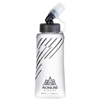 Мягкая фляга из ТПУ, складные бутылки для воды для пеших прогулок, 420 мл, серый