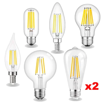 E27 Светодиодные лампы E27 Светодиодные лампы 220 В Холодного белого Цвета Для Дома, Ванной Комнаты, 6 Вт = 60 Вт, Винтажные Лампочки, комплект для замены Галогенных