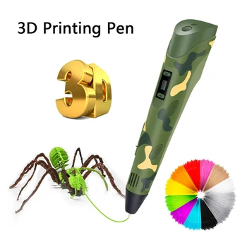 3D Ручки DIY 3D Камуфляжный Принтер Ручка Ручки Для Рисования 3D Печать Подарочные Коробки для Детей С PLA Нитью 1,75 мм Рождество День Рождения