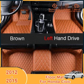 2012-2015 Коврики для Honda Civic 2012 2013 2014 2015 Аксессуары для ног с левым рулем, ковры, покрытие из кожи XPE