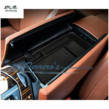 1ШТ Наклейка для Укладки Автомобиля Коробка Для Переноски Центральный Подлокотник Автомобиля Крышка Для Хранения Коробка ABS Хром для 2016 Maserati Levante Высокое Качество