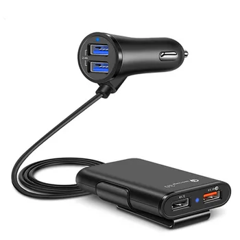 Автомобильный Прикуриватель 4 Порта QC3.0 + 2.4A + 3.1A USB Автомобильное зарядное Устройство Универсальный USB Быстрый Адаптер с удлинителем длиной 5.6 футов для MPV