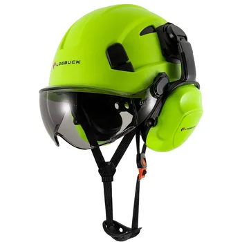 Защитный шлем LOEBUCK для строительных работ в американском стиле с защитными очками и шумоподавляющими промышленными защитными звуконепроницаемыми наушниками
