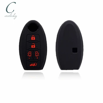 Чехол для ключей автомобиля Cocolockey для Nissan e52 elgrand 5 кнопок smart remote key Protector силиконовый резиновый чехол для ключей fob