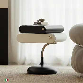 Прикроватный столик в кремовом стиле главная спальня Итальянский гарнитур простой прикроватный шкаф для хранения вещей легкий роскошный простой диван-приставной столик