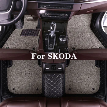 Высококачественный Индивидуальный Двухслойный Съемный автомобильный коврик с ромбовидным рисунком для SKODA Kodiaq (7 мест) Автозапчасти
