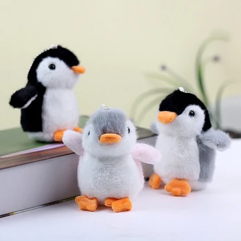 11 см Плюшевый кулон в виде пингвина, мягкий, легко подвешиваемый мини 3D глаза, милый плюшевый брелок в виде пингвина, мягкие игрушки, сумка для подарков