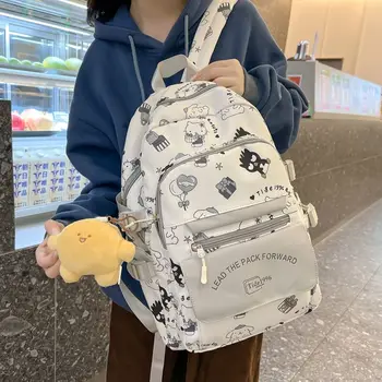Новый Рюкзак Серии Kawaii Sanrio, Рюкзак для Старшеклассников с Принтом, Рюкзак для студентов Колледжа Большой Емкости, Повседневный Рюкзак Для Поездок на Работу