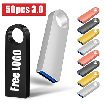 50 шт./лот Цветной USB 3.0 USB Флэш-накопитель 16 ГБ 32 64 ГБ USB-накопитель Pen Drive128GB Флешка для Смартфона /PCCustom