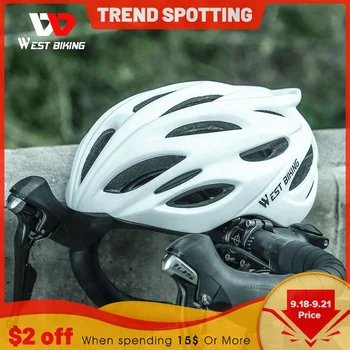 WEST BIKING Сверхлегкий гоночный шлем MTB для шоссейного велосипеда, Аэрошлем для Мужчин и Женщин, Встроенный защитный колпачок, легкое Велосипедное снаряжение