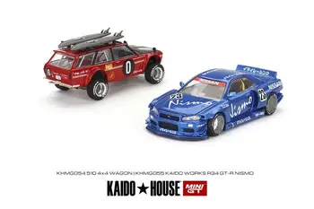 Kaido House x MINI GT 1:64 Nissan Skyline GTR R34 / Datsun KAIDO 510 Универсал Kaido Литая под давлением Коллекция миниатюрных моделей автомобилей