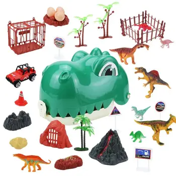 Игрушки-динозавры, набор моделей динозавров, Обучающие интерактивные игры, игрушки для детских вечеринок, сувениры с большой головкой, коробка для хранения