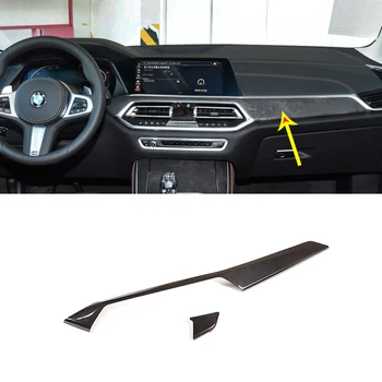 Для BMW X5 G05 X6 G06 2019-2023 Настоящее углеродное волокно Автомобильная Центральная консоль панель Крышка Отделка Наклейка Автомобильные Аксессуары