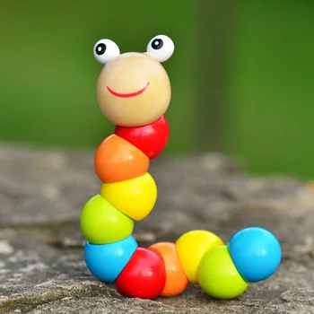 2020 Новые Детские милые пазлы-вставки, развивающие Деревянные игрушки, гибкие обучающие пальчики для маленьких детей, Научная игрушка-червяк