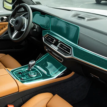 Для BMW X7 G07 2019 2020 Интерьер Автомобиля Центральная консоль Шестерни Панель приборной панели Прозрачная Наклейка из ТПУ Защитная пленка Аксессуары