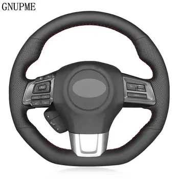 Сшитая вручную Мягкая Черная крышка рулевого колеса автомобиля из натуральной кожи для Subaru WRX (STI) 2015-2019 Levorg 2015-2019