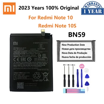 100% Оригинальный Аккумулятор телефона Xiao mi BN59 5000 мАч Для Xiaomi Redmi Note 10 10S Запасные Батареи мобильного телефона Bateria