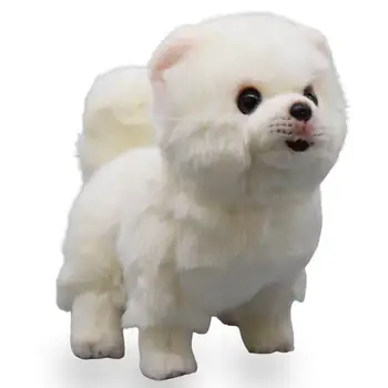 Реалистичная плюшевая игрушка для собак породы Померанский шпиц, Реалистичные плюшевые животные, Имитационная кукла животных