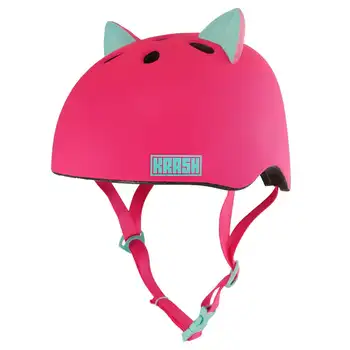 Ярко-розово-бирюзовый шлем Meow, молодежный 8 + (54-58 см)