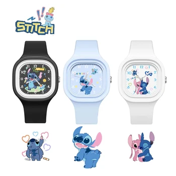 Новые часы Disney Stitch с персонажем аниме Микки Стежком, узкие силиконовые часы для мальчиков и девочек, Спортивные детские часы, подарки на день рождения
