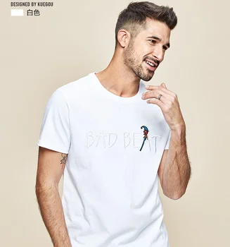 J1590 Мужская футболка с коротким рукавом, мужская хлопковая футболка с круглым вырезом и буквенной вышивкой, футболка с коротким рукавом.