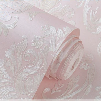 Розовые 3D обои с цветочным рисунком для девочек, Контактная бумага для спальни, 3d текстура, наклейка на стену, Домашний декор, обои в рулонах