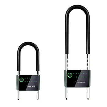 Водонепроницаемый Контрольный Велосипедный U-образный замок Smart Bike Lock с паролем TUYA APP, безопасный электронный замок с отпечатками пальцев