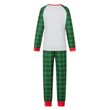Рождественская пижама для семьи, топы с длинными рукавами и принтом в виде елки, Комплект брюк в клетку, зимняя пижама