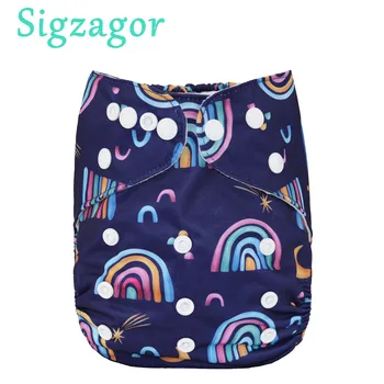 [Sigzagor] 1 Детский карманный Тканевый Подгузник Многоразового использования, Регулируемый, стираемый, без вставок