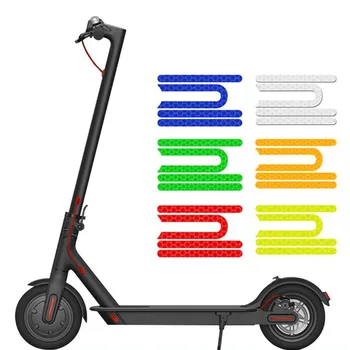 4 шт. Светоотражающие наклейки для электрического скутера, защитная оболочка переднего заднего колеса, предупреждающие наклейки для Xiaomi M365, аксессуары для скутера
