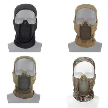 Тактическая маска на все лицо, Дышащая Защитная маска для охоты на открытом воздухе, Wargame CS, Камуфляжный Головной Убор, Армейская Многокамерная Бандана для велоспорта