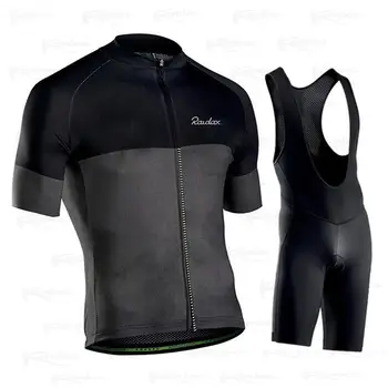 Raudax Новый черный Велосипедный трикотажный костюм, велосипедные шорты, комплект Ropa Ciclismo Maillot Team, Летняя Быстросохнущая форма MTB, Велосипедная одежда