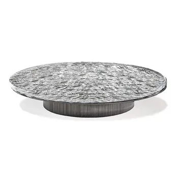 Дизайнерский легкий роскошный журнальный столик из нержавеющей стали Cornelio из чешского хрусталя, художественный круглый чайный столик