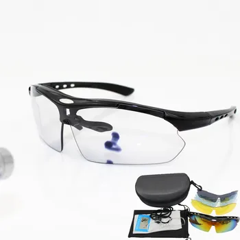 Фотохромные Велосипедные Очки Поляризованные солнцезащитные очки Велосипедные Очки Для Спорта На открытом воздухе Велосипедные Очки UV400 С 5 Линзами Для Бега