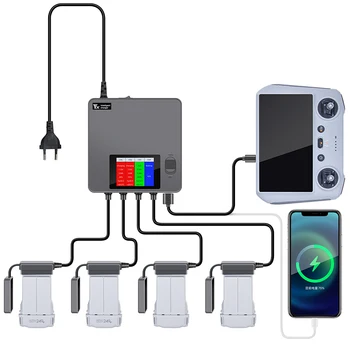 6-Портовое Зарядное Устройство для Параллельной Зарядки с Цифровым Дисплеем Smart Charging для dji mini 3pro/mini 3 Аксессуары для Дронов